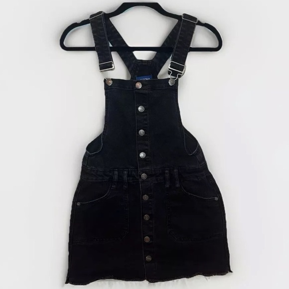 Arizona Jean Co Denim Jumper Dress Overall Jean Black Size Small Grunge Y2K Goth - Picture 1 of 10